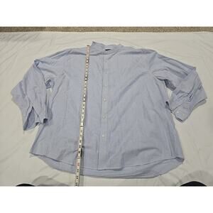 Charles Tyrwhitt Grandfather Collar Shirt 3xl Blue Stripe